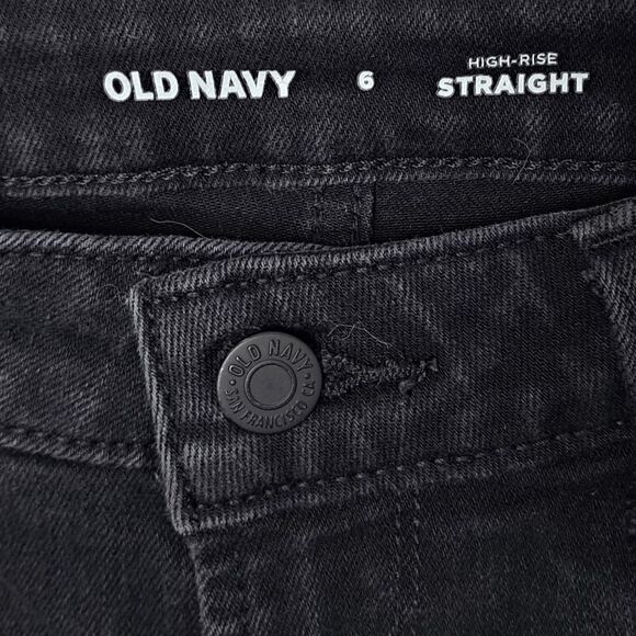 Old Navy High Rise Straight Jean in Black Jack size 6 - Picture 4 of 7